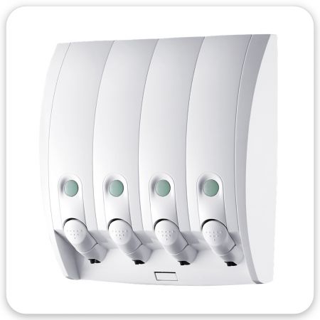 होटल वॉल माउंट 4 इन 1 सोप डिस्पेंसर का उपयोग करता है - बाथरूम साबुन डिस्पेंसर